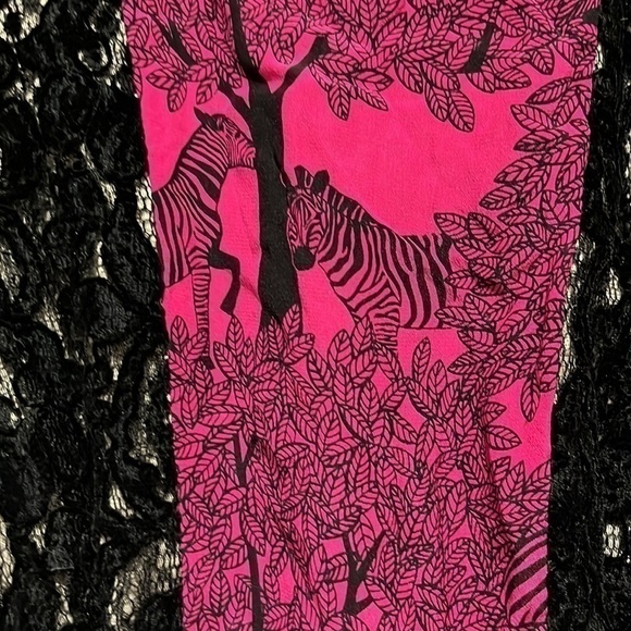 Tracy Reese Mixed Media Stretch A Line Black Pink Floral Dress Size 4 - Picture 3 of 7
